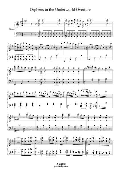 “Orpheus in the Underworld Overture”钢琴谱-arr. by DC-免费下载-天天钢琴