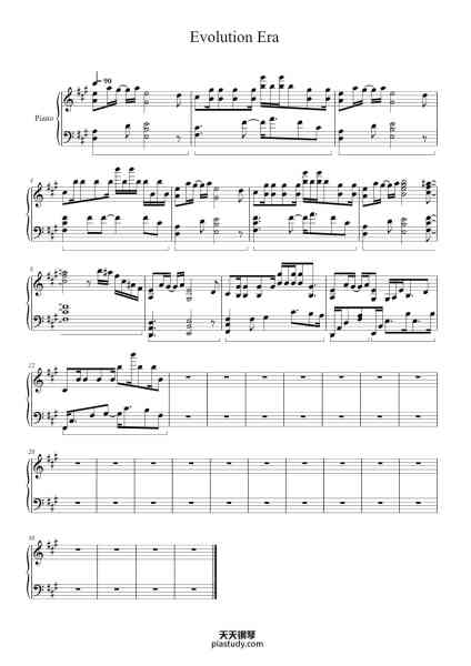“Evolution Era”钢琴谱-Cover by SLSmusic Sheets Transcribed by Bomb & Kou-免费下载-天天钢琴