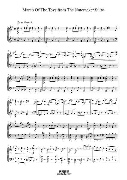 “The Nutcracker Suite, Op. 71a: III. March”钢琴谱-by Pyotr Ilyich Tchaikovsky-免费下载-天天钢琴