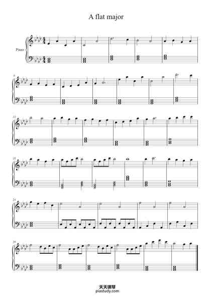 “A flat major”钢琴谱--免费下载-天天钢琴