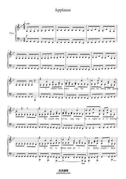 “Applause”钢琴谱-Pumens Faulkgrant-免费下载-天天钢琴