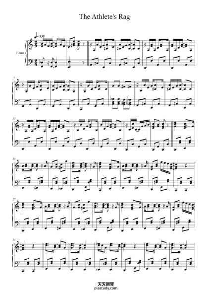 “The Athlete's Rag”钢琴谱-Koji Kondo-免费下载-天天钢琴