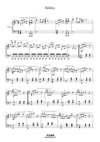 “Héléna”钢琴谱-Marie A. Chassevant-免费下载-天天钢琴