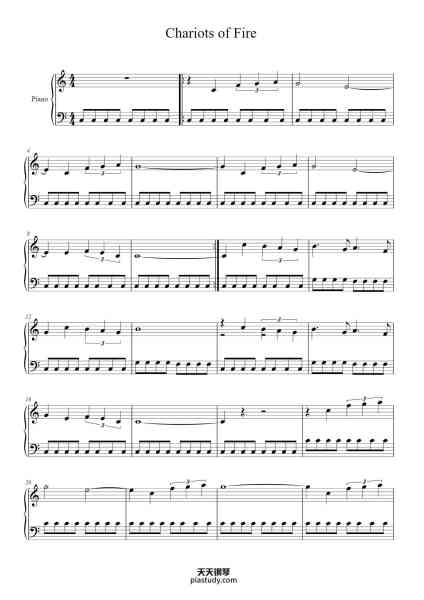 “Chariots of Fire”钢琴谱-Arr. Victory Rocca-免费下载-天天钢琴
