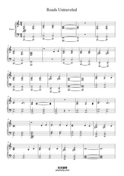 “Roads Untraveled”钢琴谱-Linkin Park-免费下载-天天钢琴