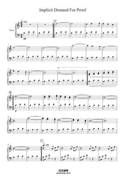 “Implicit Demand For Proof”钢琴谱-Composed by Twenty One Pilots Arranged by Isabel JT-免费下载-天天钢琴