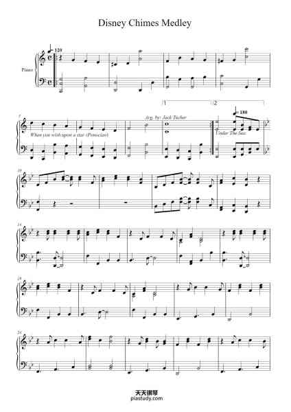 “Disney Chimes Medley”钢琴谱-Misc Soundtrack-免费下载-天天钢琴