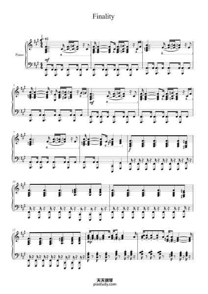 “Finality”钢琴谱-Masayoshi Soken-免费下载-天天钢琴