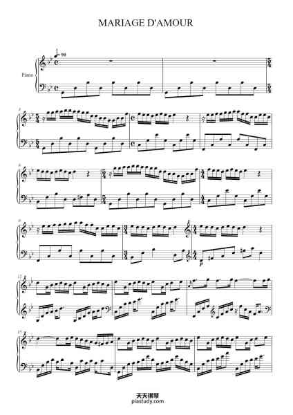 “MARIAGE D'AMOUR”钢琴谱-Paul de Senneville-免费下载-天天钢琴