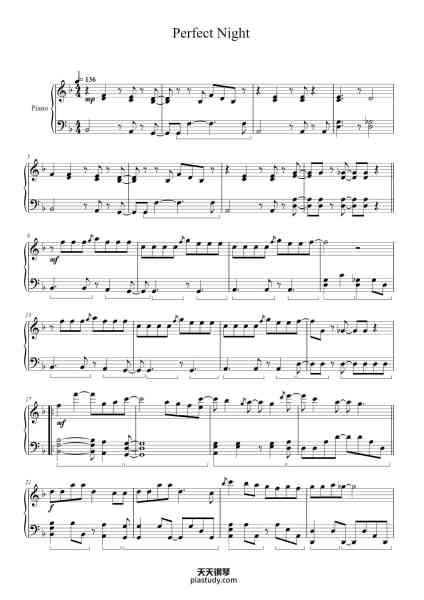 “Perfect Night”钢琴谱-Gailan Biser-免费下载-天天钢琴