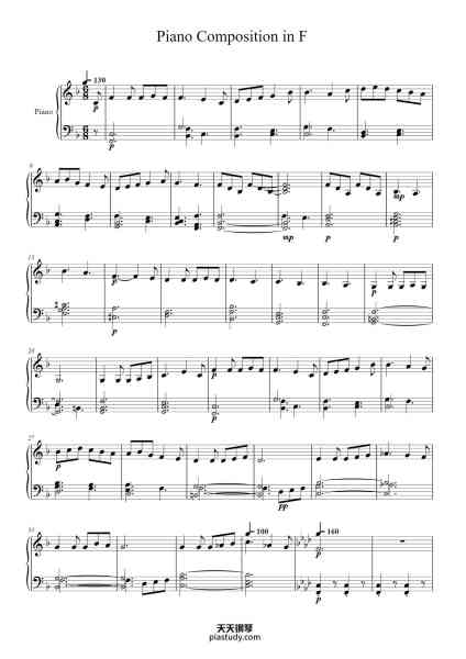 “Piano Composition in F”钢琴谱-Composer: Stephen Bell-免费下载-天天钢琴