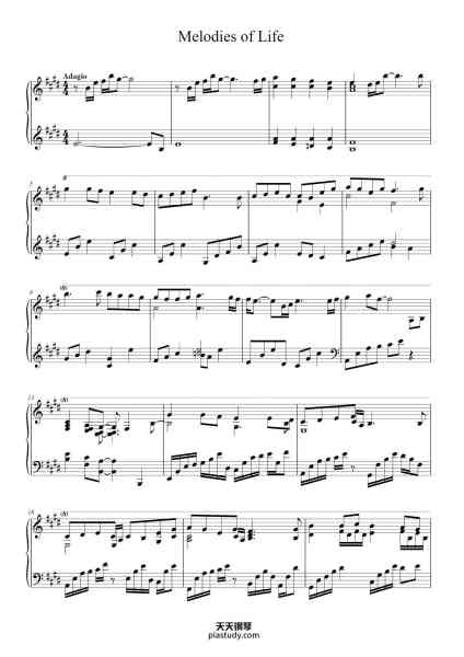 “Melodies of Life”钢琴谱-Nubuo Uematsu-免费下载-天天钢琴