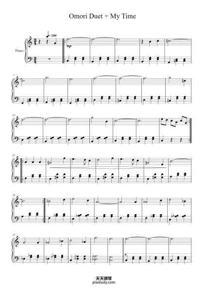 “Omori Duet + My Time”钢琴谱-Pedro Silva-免费下载-天天钢琴