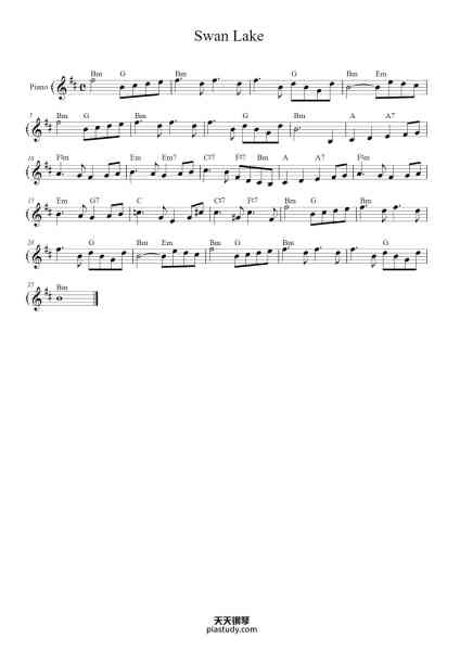 “Swan Lake”钢琴谱-P.I. Tchaikovsky-免费下载-天天钢琴