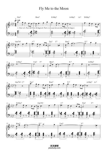 “Fly Me to the Moon”钢琴谱-Arrangement: Tuvijah-免费下载-天天钢琴