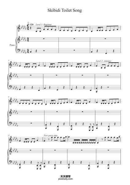 “Skibidi Toilet Song”钢琴谱-Rearrange: Sam Leigh-免费下载-天天钢琴