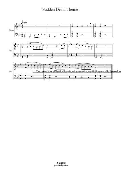 “Sudden Death Theme”钢琴谱-Zelou-免费下载-天天钢琴