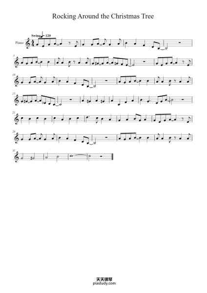 “Rocking Around The Christmas Tree”钢琴谱-Brenda Lee-免费下载-天天钢琴