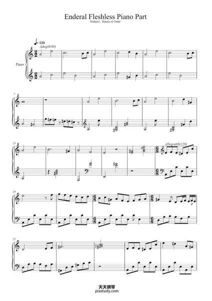 “Enderal Fleshless Piano Part”钢琴谱-Misc tunes-免费下载-天天钢琴
