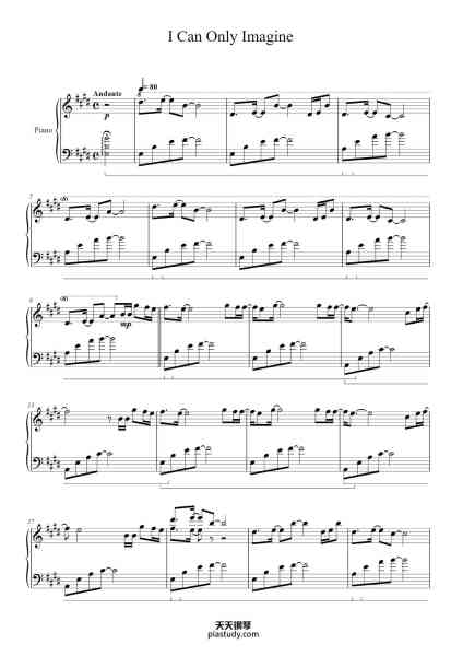 “I Can Only Imagine”钢琴谱-Bart Millard Arr. Seth Weeks-免费下载-天天钢琴