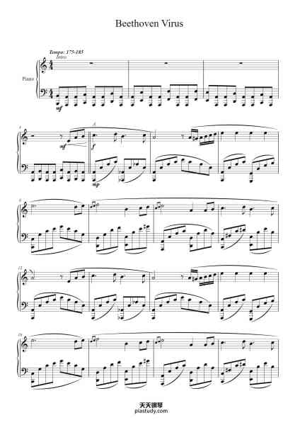 “Beethoven Virus”钢琴谱-     
Ludwig Van Beethoven                     -免费下载-天天钢琴