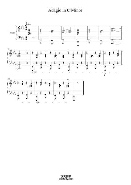 “Adagio in C Minor”钢琴谱-Nicholas Britell-免费下载-天天钢琴