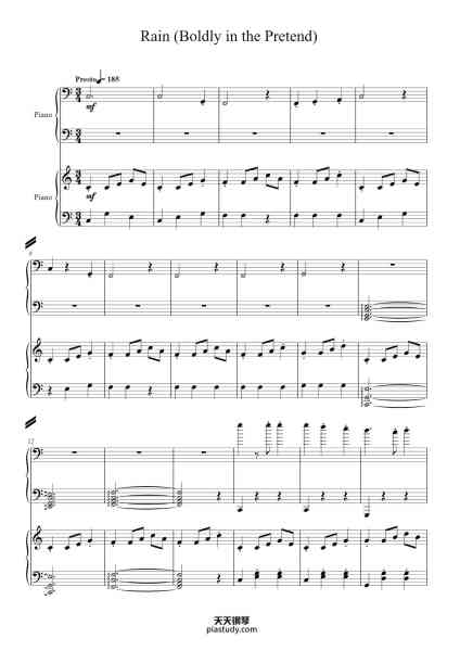 “Rain (Boldly in the Pretend) (From Ludo Studio's "Bluey")”钢琴谱-Clarfay-免费下载-天天钢琴