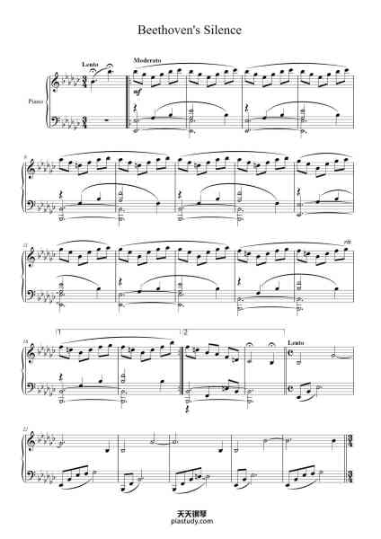 “Beethoven's Silence”钢琴谱-ERNESTO CORTAZAR-免费下载-天天钢琴