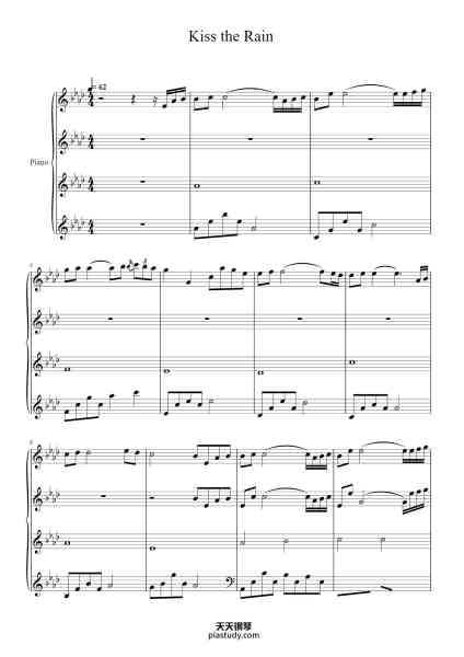 “Kiss the Rain”钢琴谱-Yiruma-免费下载-天天钢琴