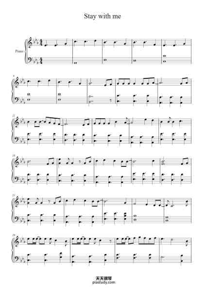 “Stay with me”钢琴谱-Walop Macboyd-免费下载-天天钢琴