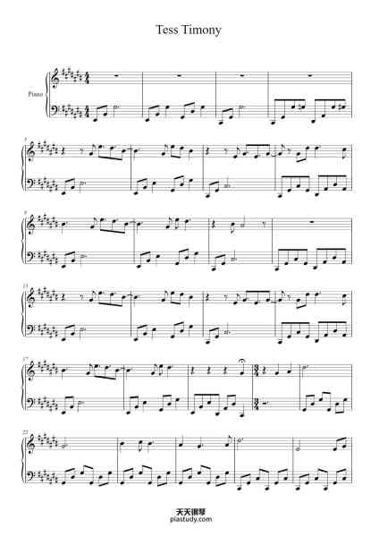 “Tess Timony”钢琴谱-Smithhutt Carlpiers-免费下载-天天钢琴