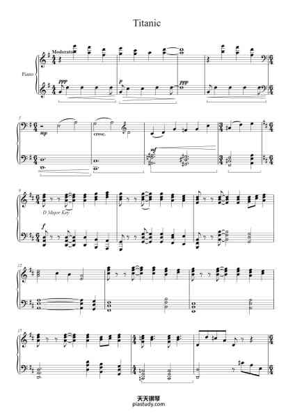 “TITANIC Southampton”钢琴谱-JAMES HORNER RIP-免费下载-天天钢琴