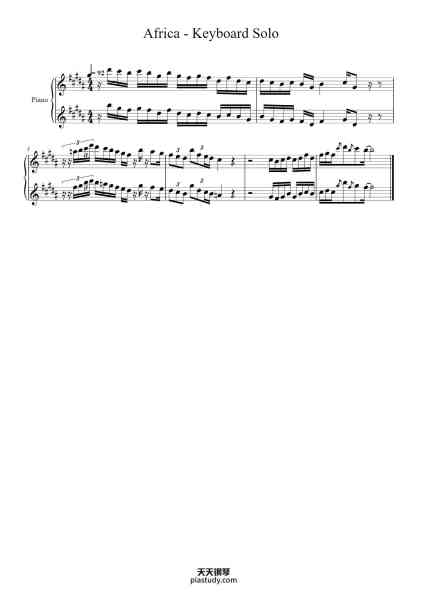“Africa - Keyboard Solo”钢琴谱-Paich, Porcaro-免费下载-天天钢琴
