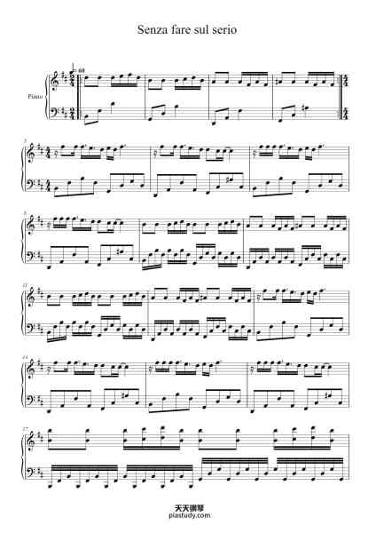 “Senza fare sul serio”钢琴谱-Malika Ayane Arrangiamento David Del Terra-免费下载-天天钢琴
