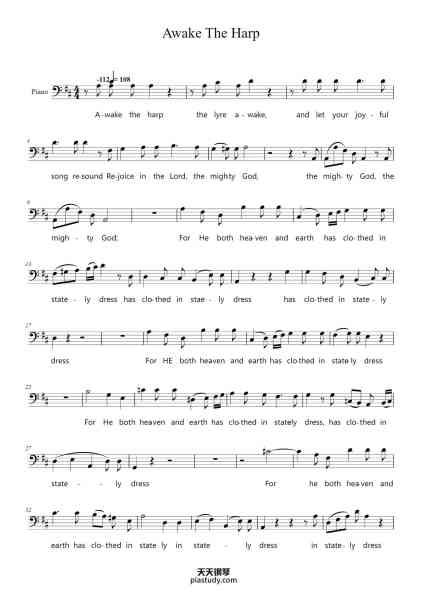“Awake The Harp”钢琴谱-Haydn-免费下载-天天钢琴