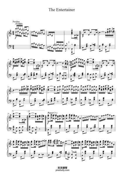 “The Entertainer”钢琴谱-Scott Joplin-免费下载-天天钢琴