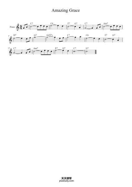 “Amazing Grace”钢琴谱-John Newton-免费下载-天天钢琴