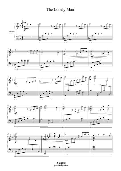 “The Lonely Man”钢琴谱-Joe Harnell-免费下载-天天钢琴