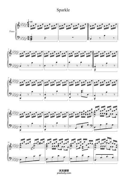 “Sparkle”钢琴谱-Composed by RADWIMPS Arranged by: Soul Kenji-免费下载-天天钢琴