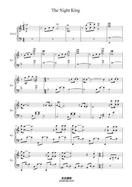 “The Night King - Ramin Djawadi (Game of Thrones S8 OST)”钢琴谱-Ramin Djawadi-免费下载-天天钢琴
