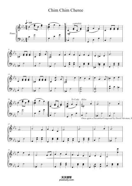 “Chim Chim Cheree”钢琴谱-Composed by: The Sherman Brothers Arranged by Madeline Stratford-免费下载-天天钢琴