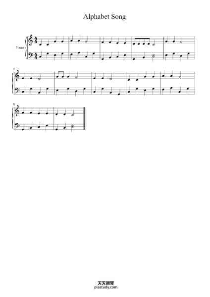 “Alphabet Song”钢琴谱-Misc Traditional-免费下载-天天钢琴