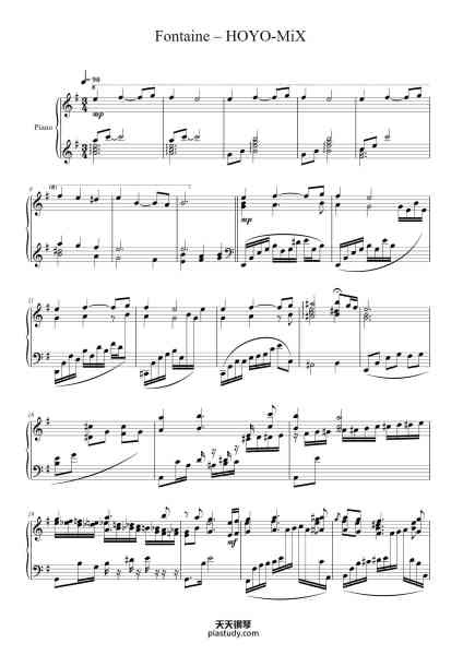 “Fontaine – Main Theme (Genshin Impact Piano Arrangement)”钢琴谱-HoYo-MiX - Knix6593-免费下载-天天钢琴