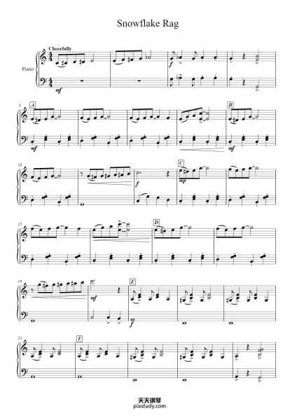 “Snowflake Rag”钢琴谱-Nancy Faber-免费下载-天天钢琴