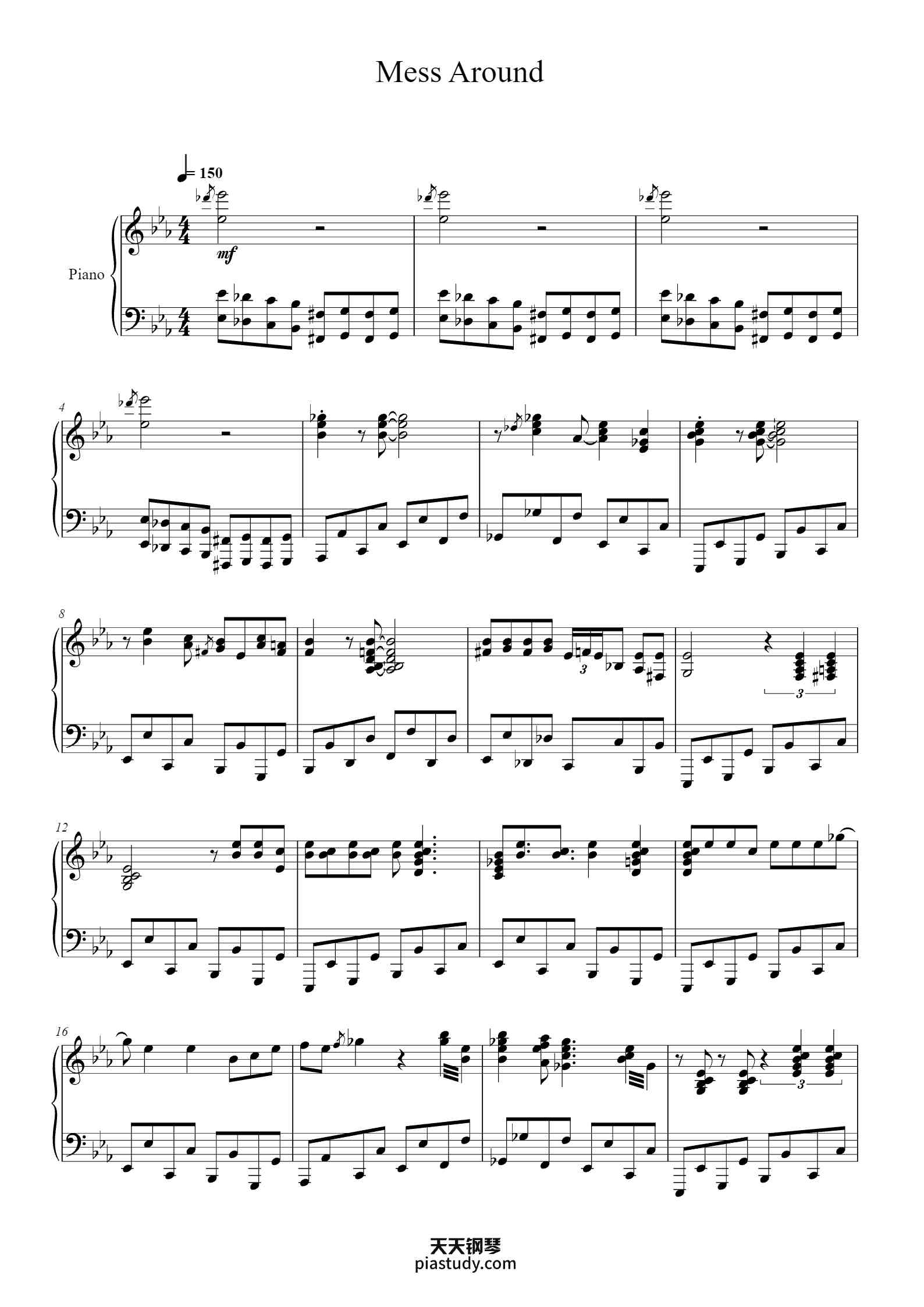 'Mess Around' - Piano Sheet Music By Ray Charles | TOPiano