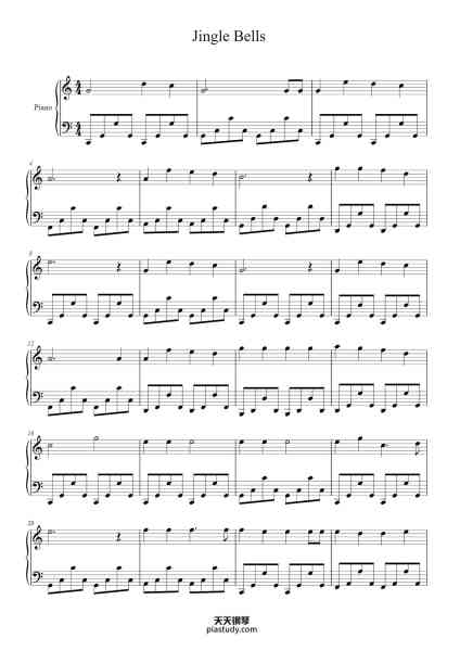 “Jingle Bells”钢琴谱-Average White Band-免费下载-天天钢琴
