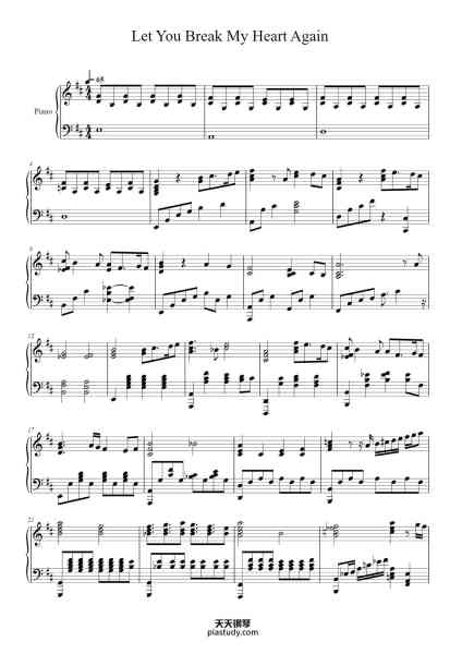 “Let You Break My Heart Again”钢琴谱-Composed - Laufey
Arranged - Blossom piano
Transcribed - mazza6262-免费下载-天天钢琴