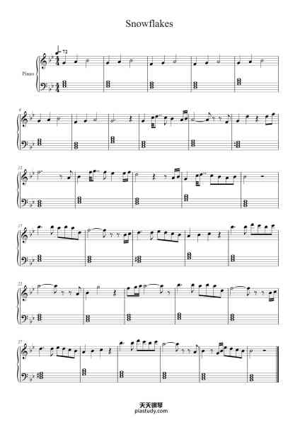 “Snowflakes”钢琴谱-Shoji Meguro-免费下载-天天钢琴