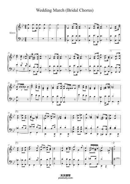 “Lohengrin, WWV 75: Bridal Chorus”钢琴谱-Richard Wagner-免费下载-天天钢琴