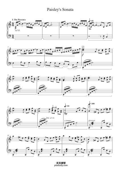 “Paisley's Sonata”钢琴谱-Michael C. Brown-免费下载-天天钢琴